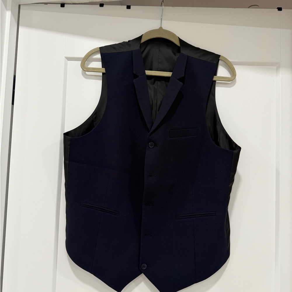 Men's Classic Navy Dress Vest - Tailored Formal Waistcoat